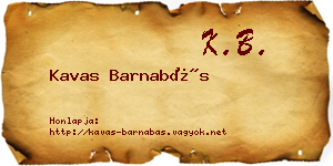 Kavas Barnabás névjegykártya